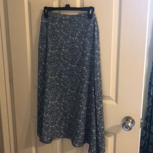 Midi length blue floral skirt from Hello Honey